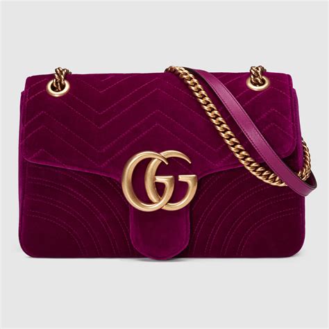 gucci medium bag velvet berry|Gucci gg marmont wallet.